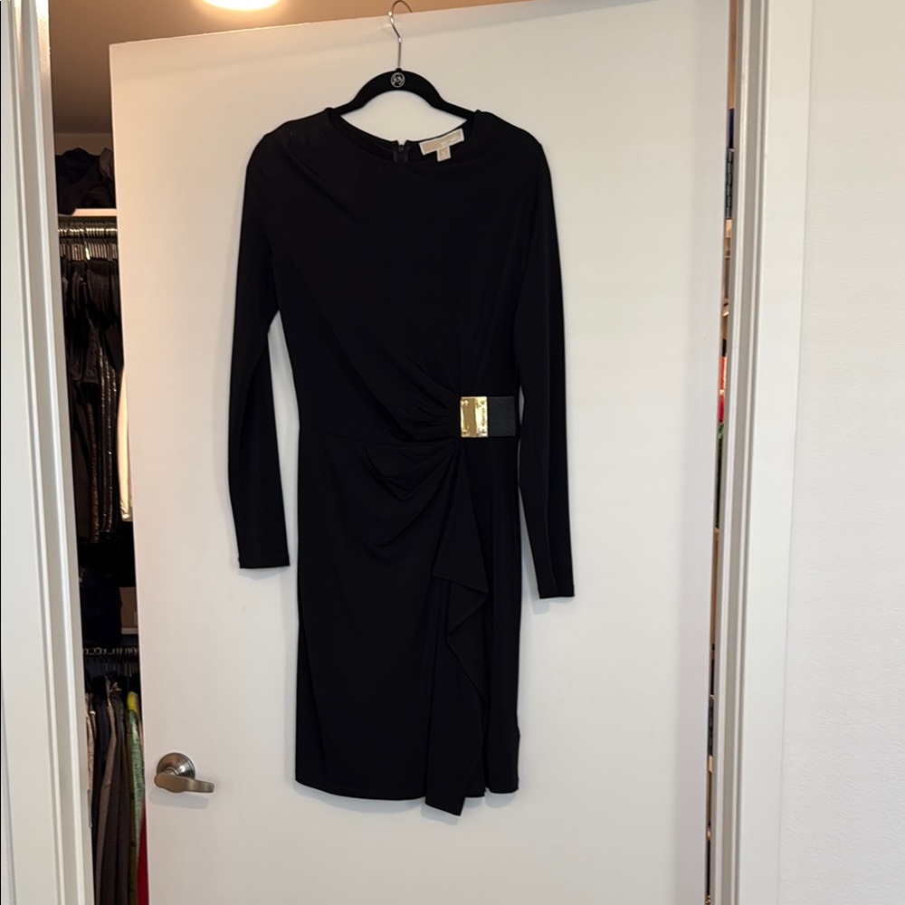 MICHAEL Michael Kors Black Long Sleeve Sheath Dress